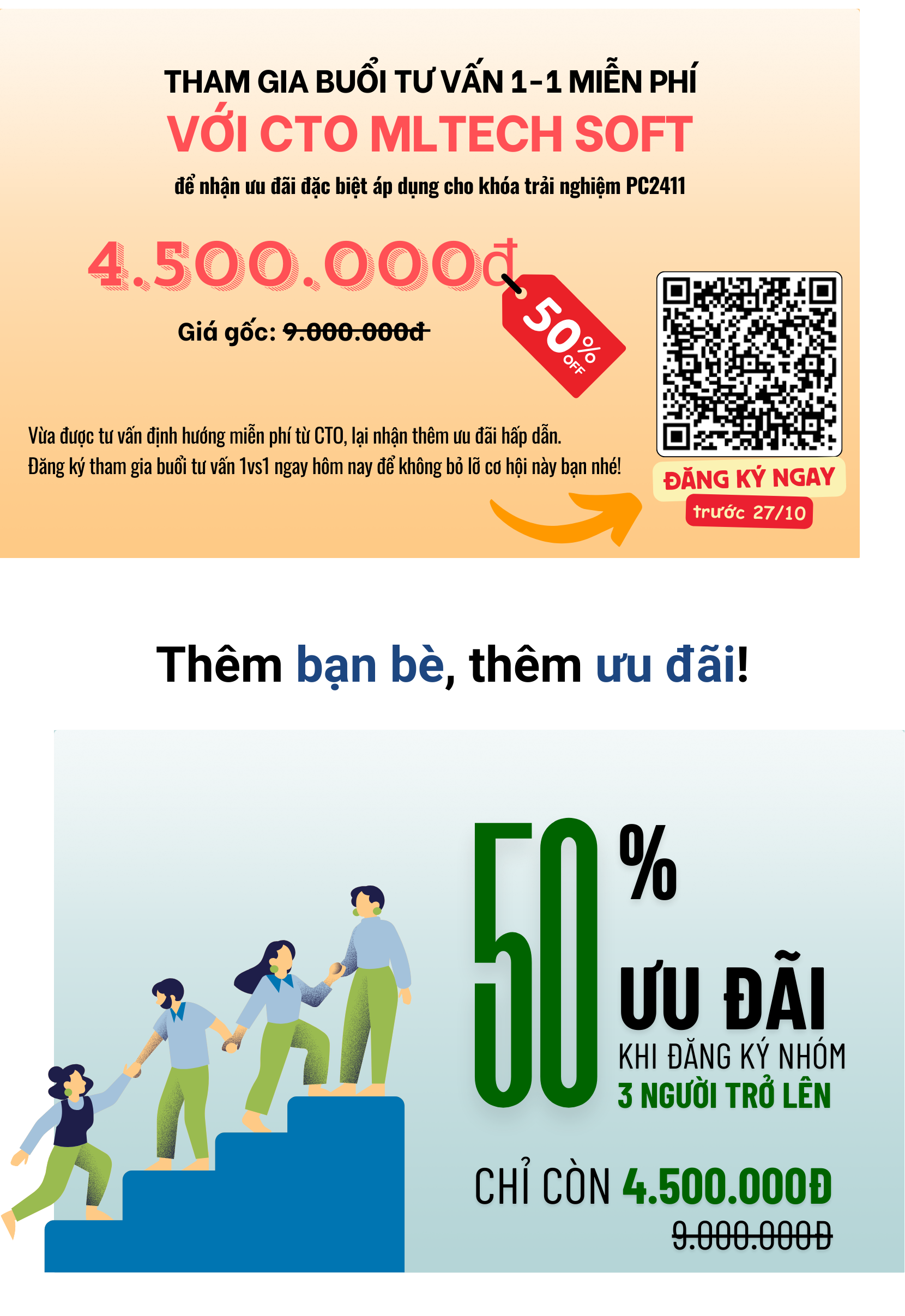 Ưu đãi đặc biệt khi tham gia khóa trải nghiệm MLTech Academy